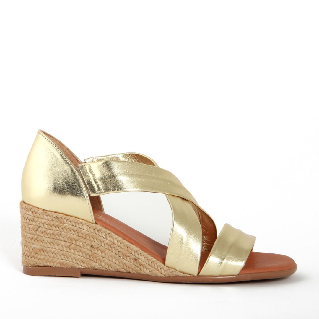 ISABEL SOFT GOLD PLATFORM ESPADRILLES