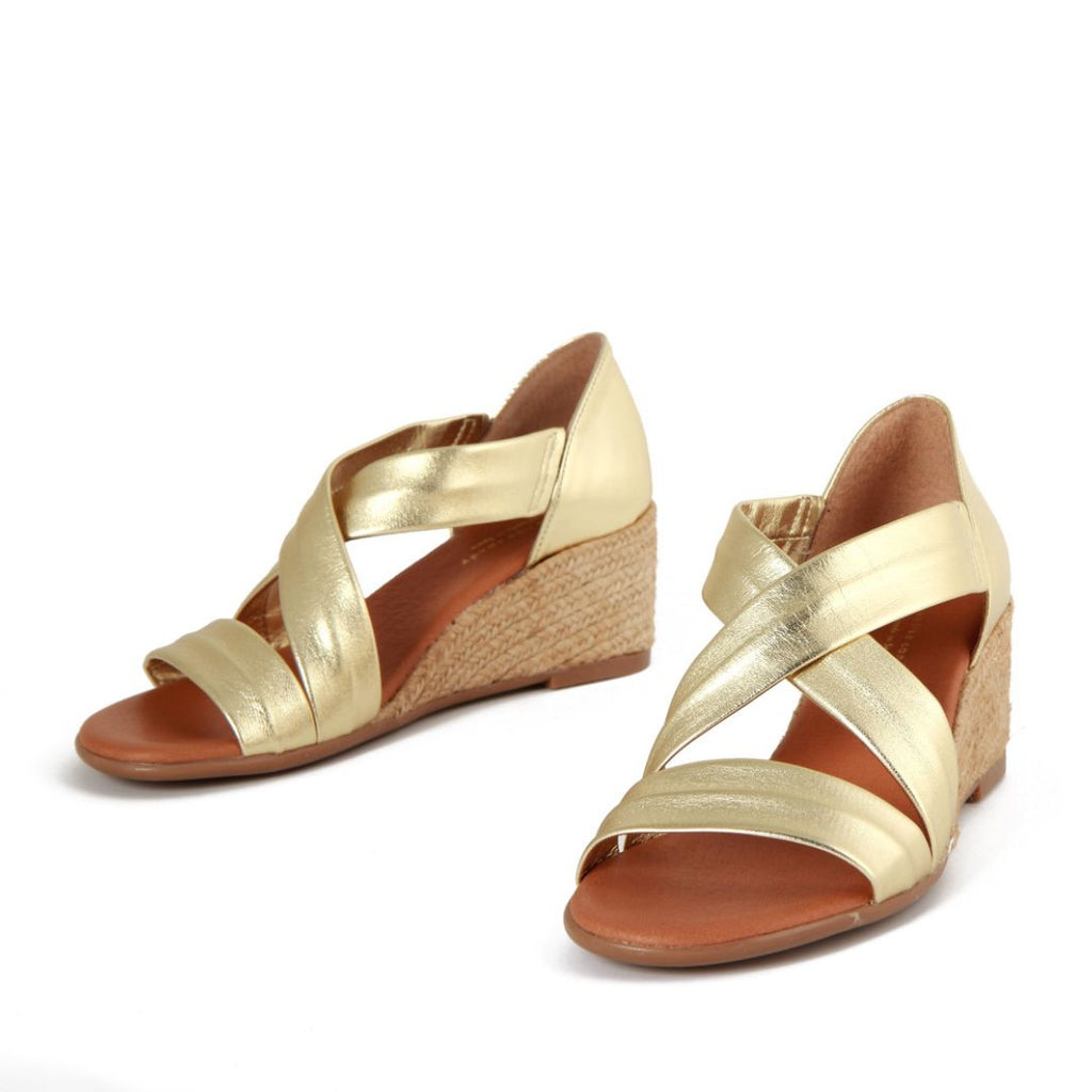 ISABEL SOFT GOLD PLATFORM ESPADRILLES