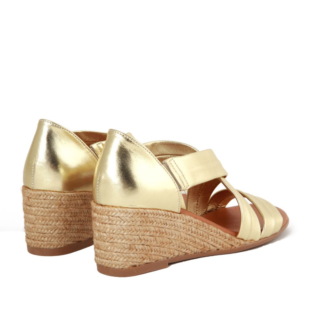 ISABEL SOFT GOLD PLATFORM ESPADRILLES