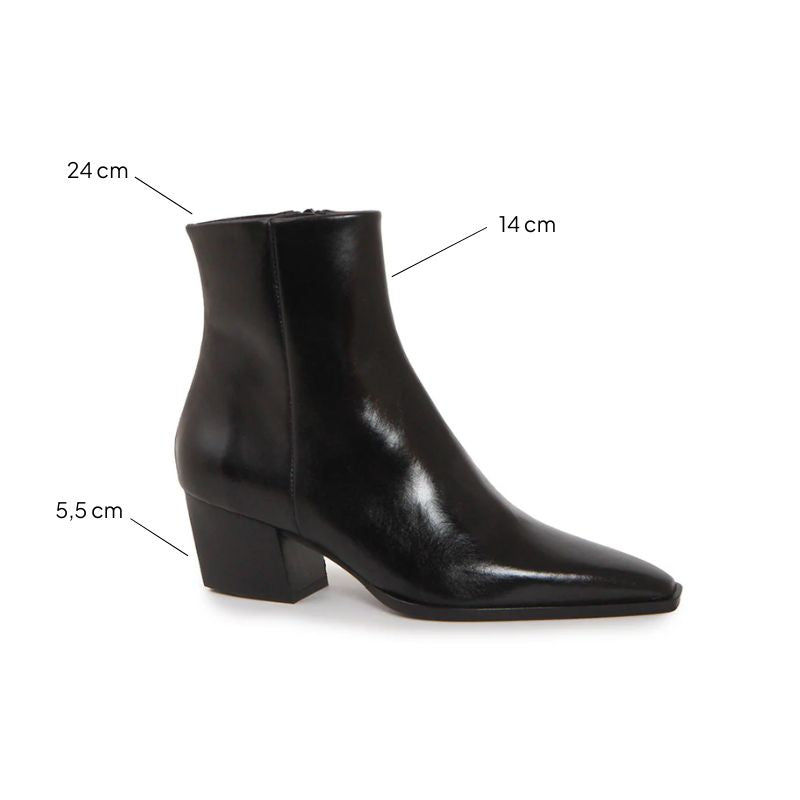 ELIZA LUX BLACK ANKLE BOOTS