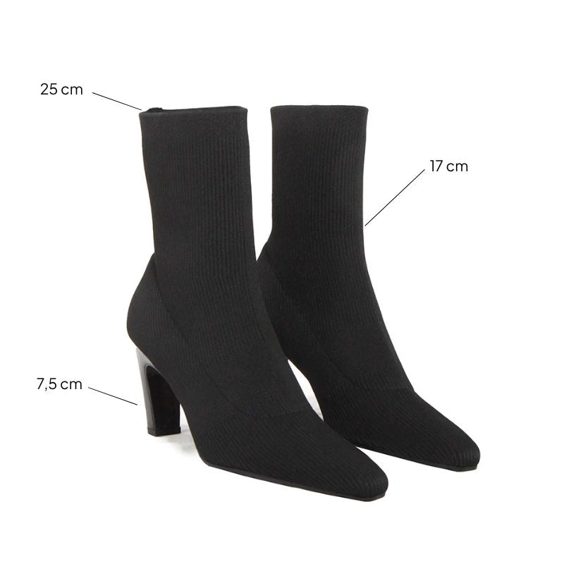 ORINA BLACK STRETCH ANKLE BOOTS