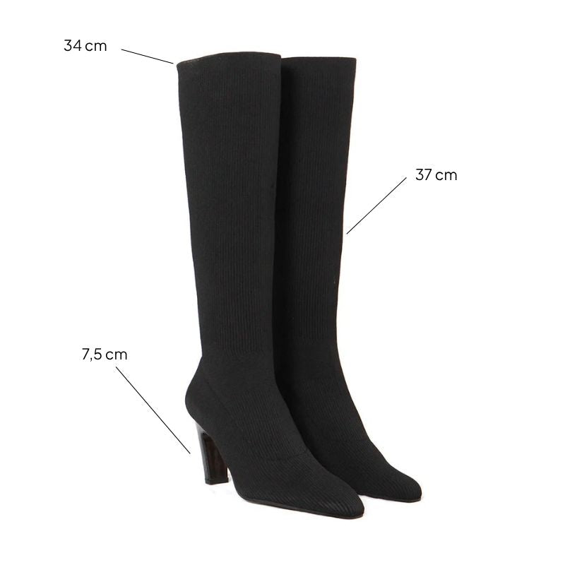 SAL BLACK TEXTIL STRETCH BOOTS