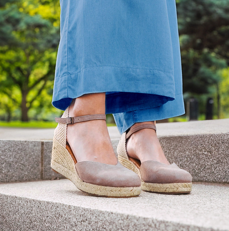 PENELOPE SOFT GREIGE PLATFORM ESPADRILLES