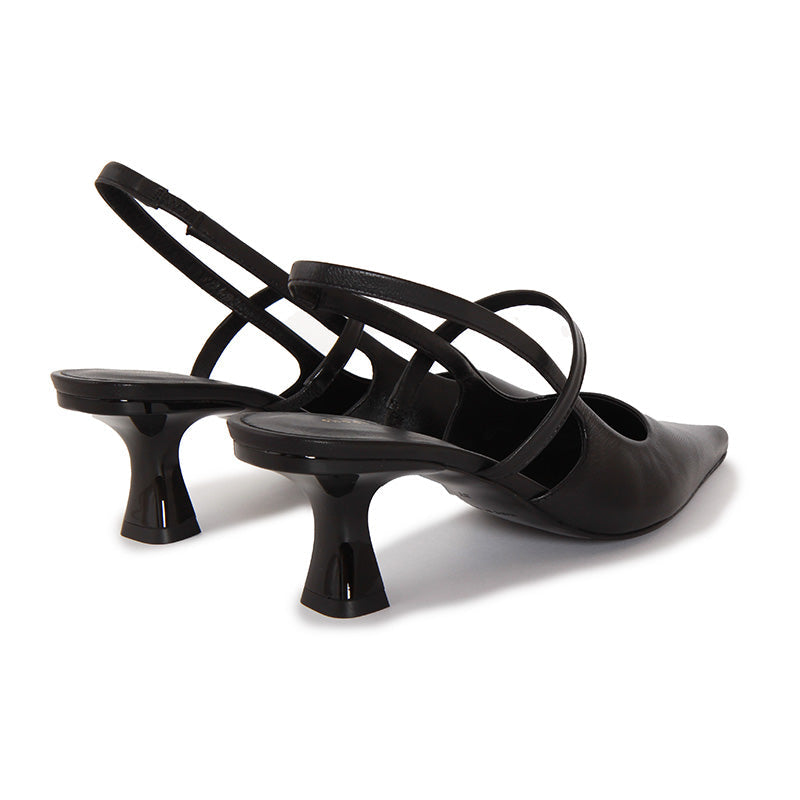 SLINGBACK BLACK SOFT HEELS