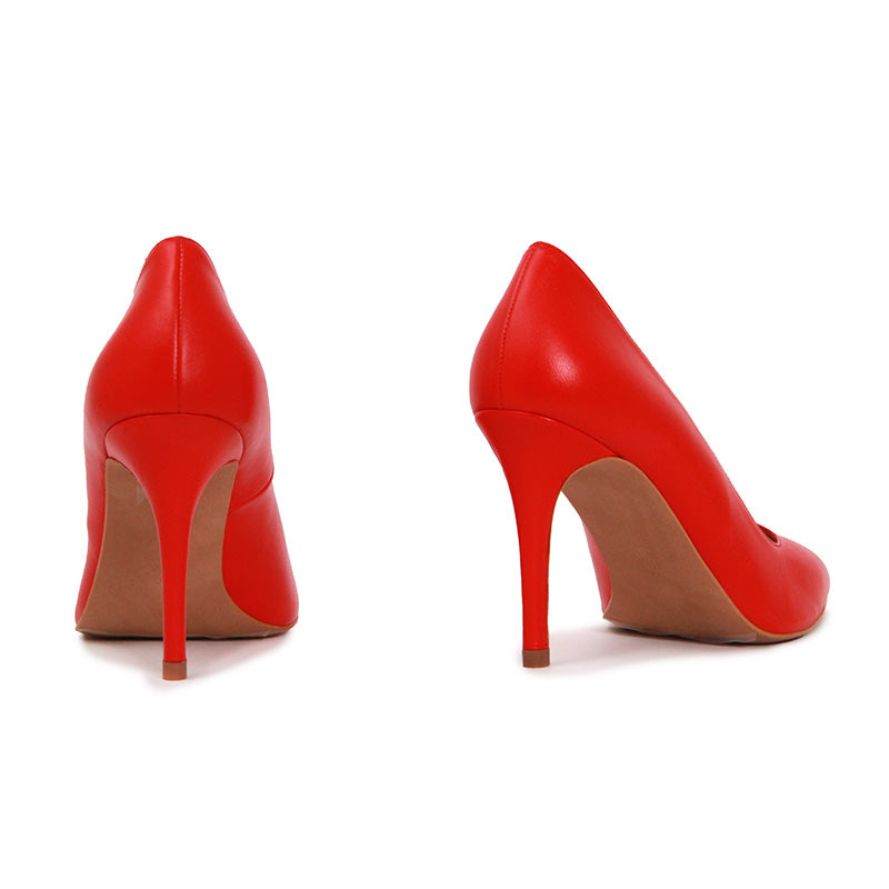 SCARLET SOFT LEATHER LIPSTICK RED HEELS