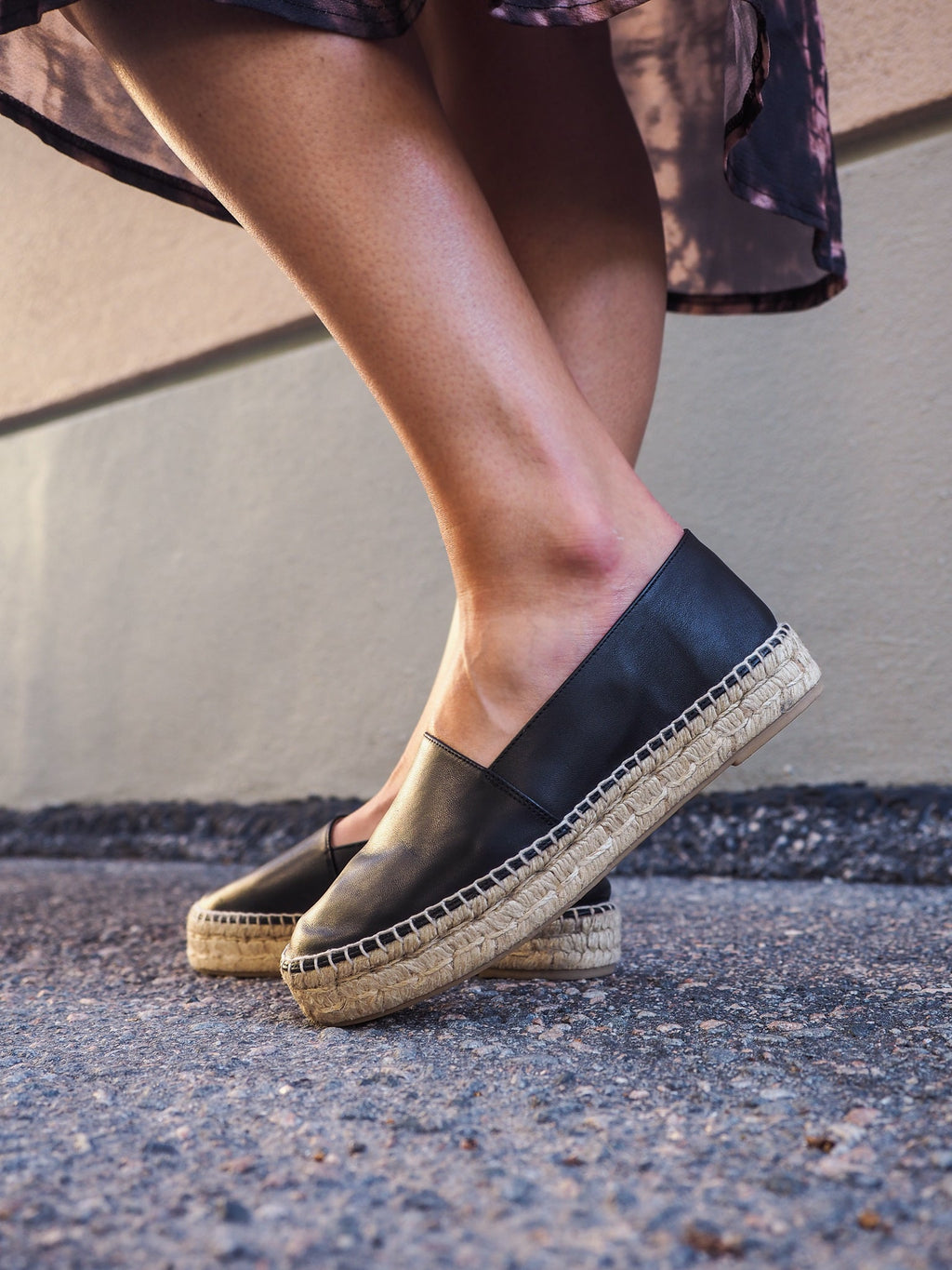 CELIA BLACK PLATFORM ESPADRILLES