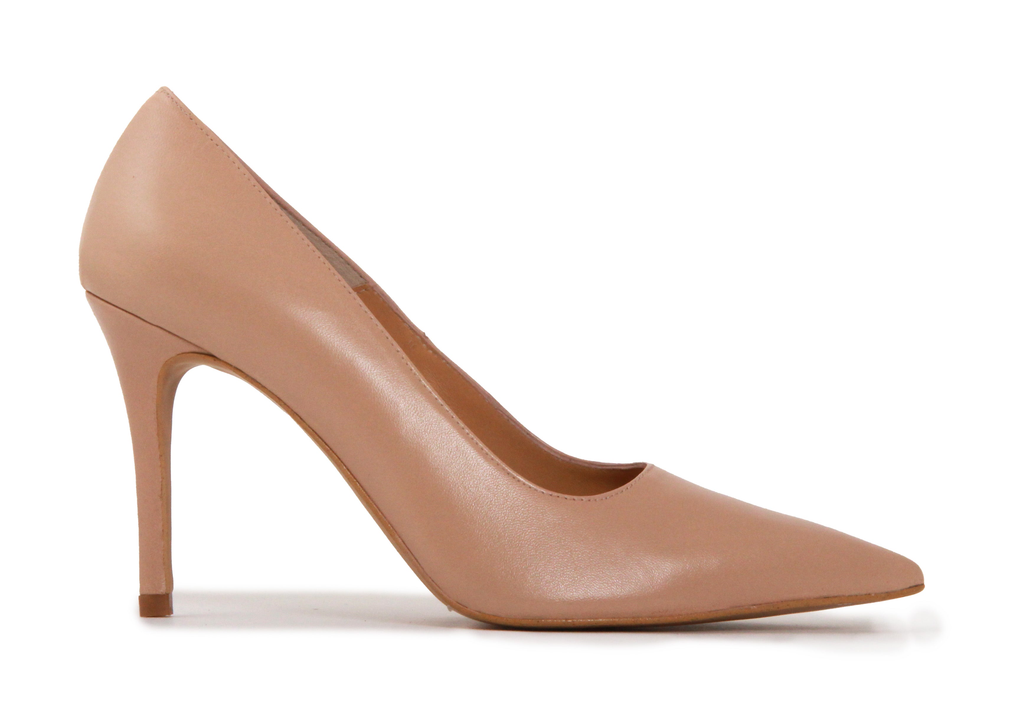 SCARLET SOFT LEATHER NUDE HEELS