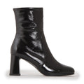 CHIE SOFT SHINY BLACK ANKLE BOOTS