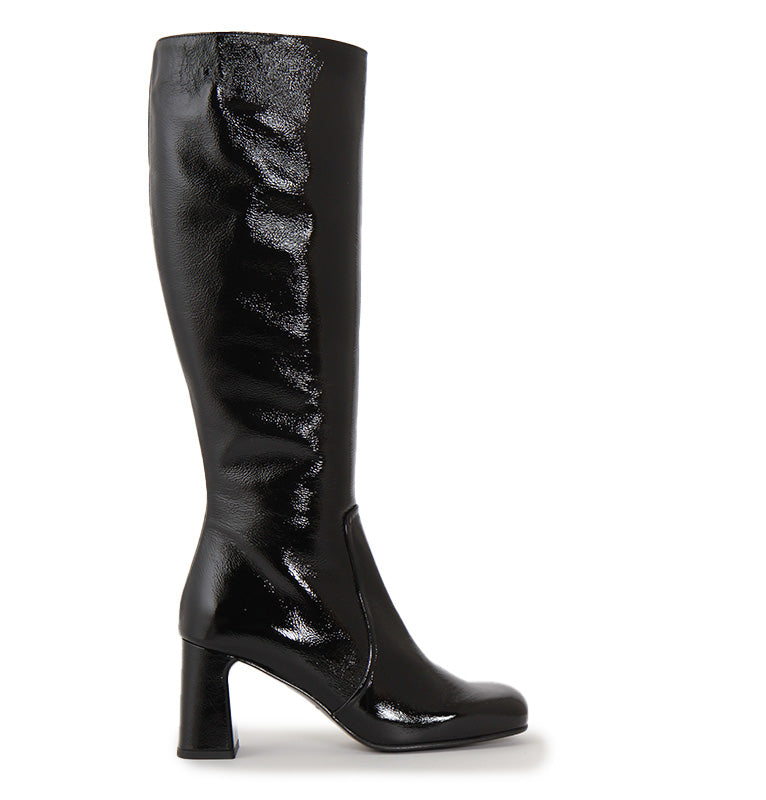 LUCE SOFT SHINY BLACK BOOTS