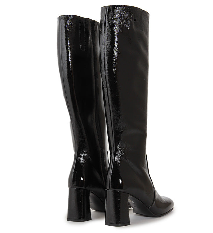 LUCE SOFT SHINY BLACK BOOTS