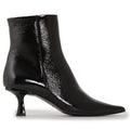 SELENA SOFT SHINY BLACK ANKLE BOOTS