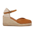 PENELOPE SOFT SUEDE CHESTNUT PLATFORM ESPADRILLES