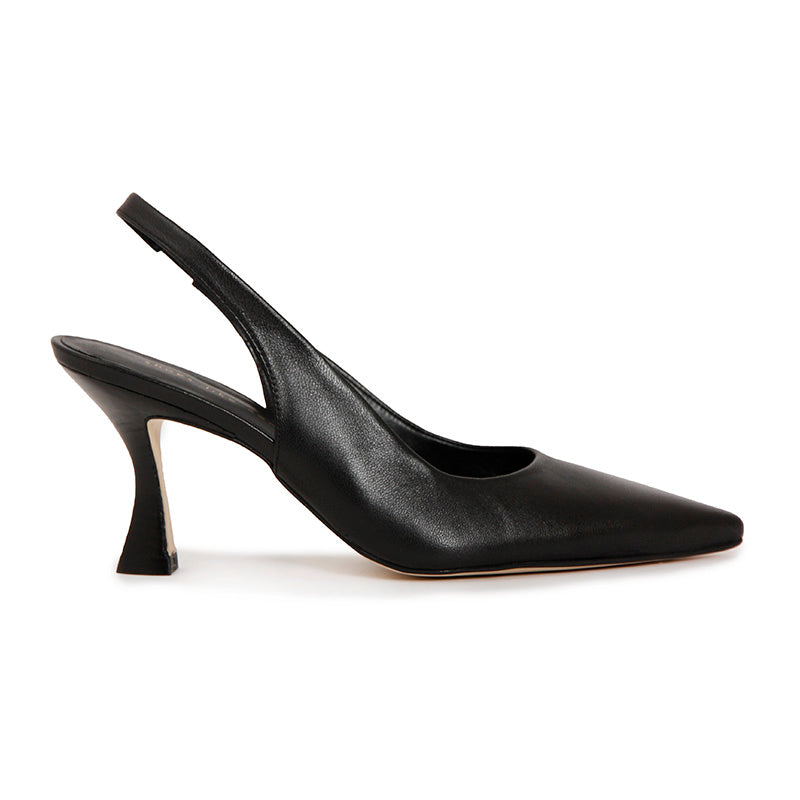 BELLA SOFT NAPA BLACK SLINGBACK HEELS