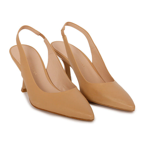 BELLA SOFT NAPA BEIGE SLINGBACK HEELS