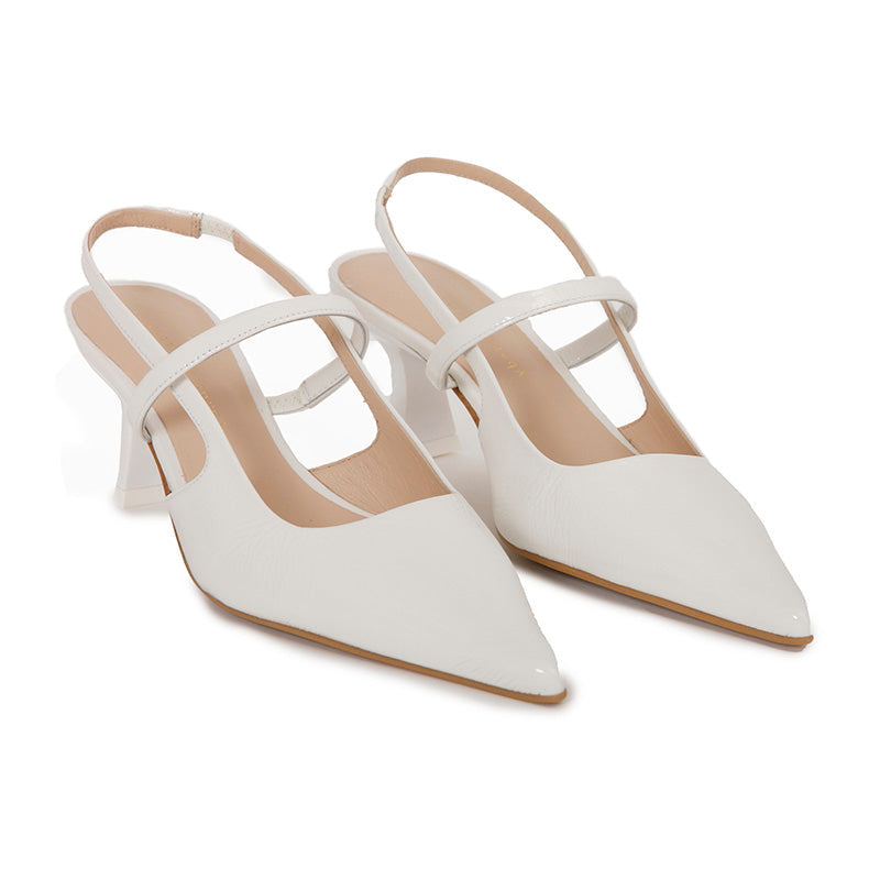 SLINGBACK SOFT SHINY PANNACOTTA HEELS