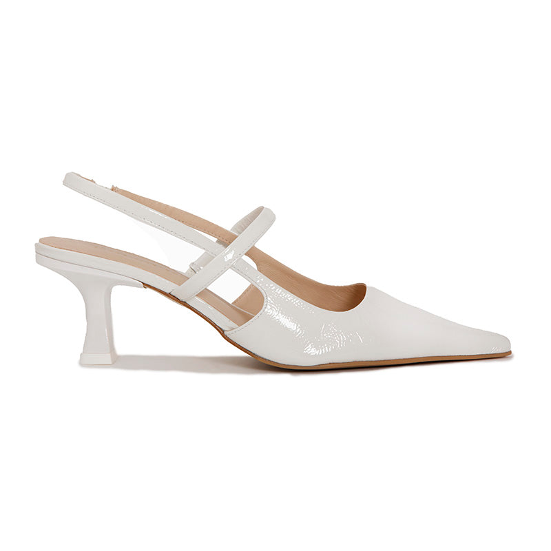 SLINGBACK SOFT SHINY PANNACOTTA HEELS