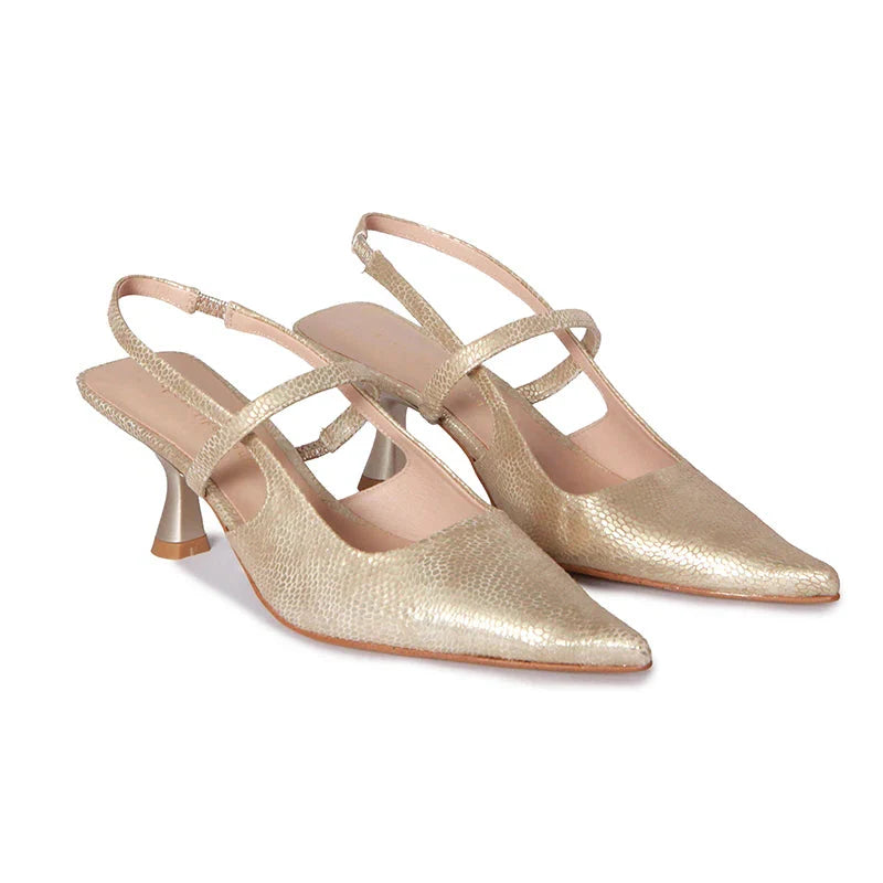 MAYA SOFT PLATINO SLINGBACKS