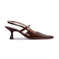 MAYA SOFT SHINY CHOCO SLINGBACKS