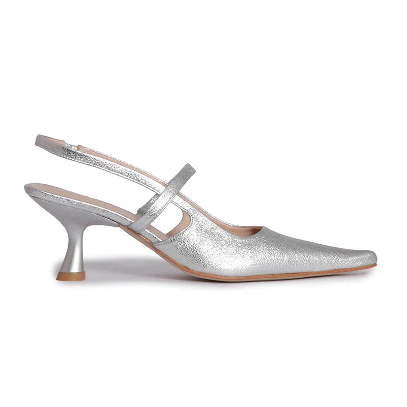 MAYA SOFT SILVER SLINGBACKS