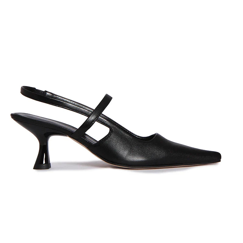 MAYA SOFT BLACK SLINGBACKS