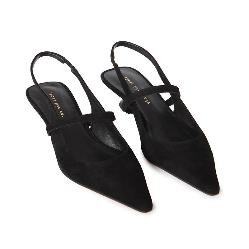 SLC CLEO SOFT SUEDE BLACK HEELS
