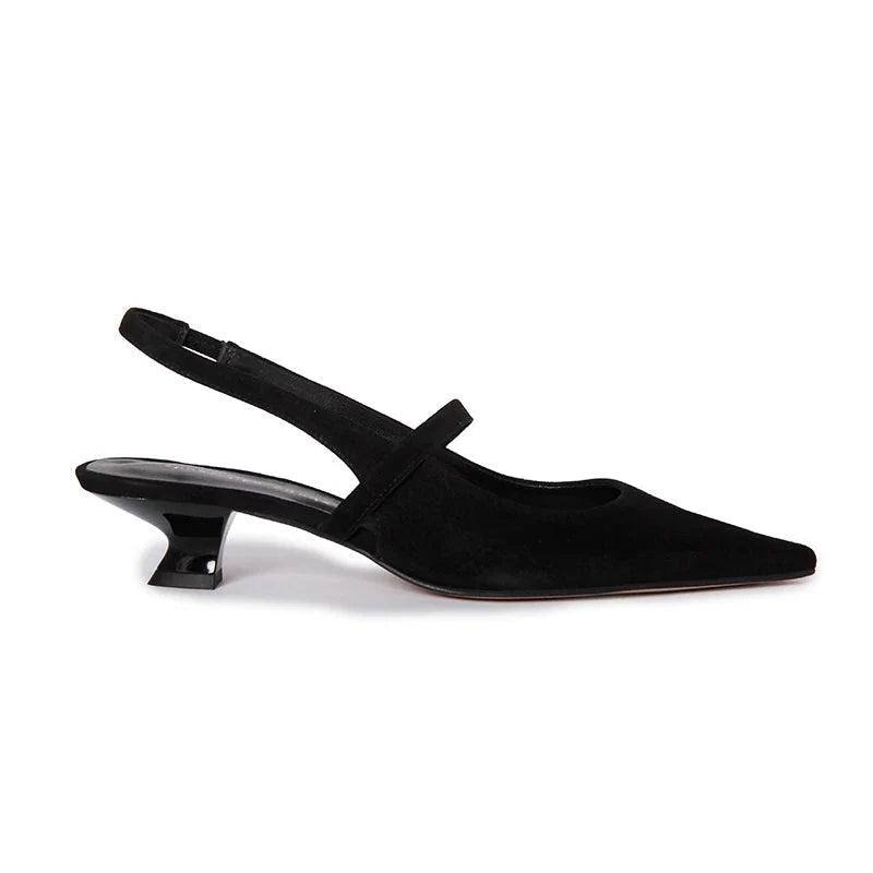 SLC CLEO SOFT SUEDE BLACK HEELS