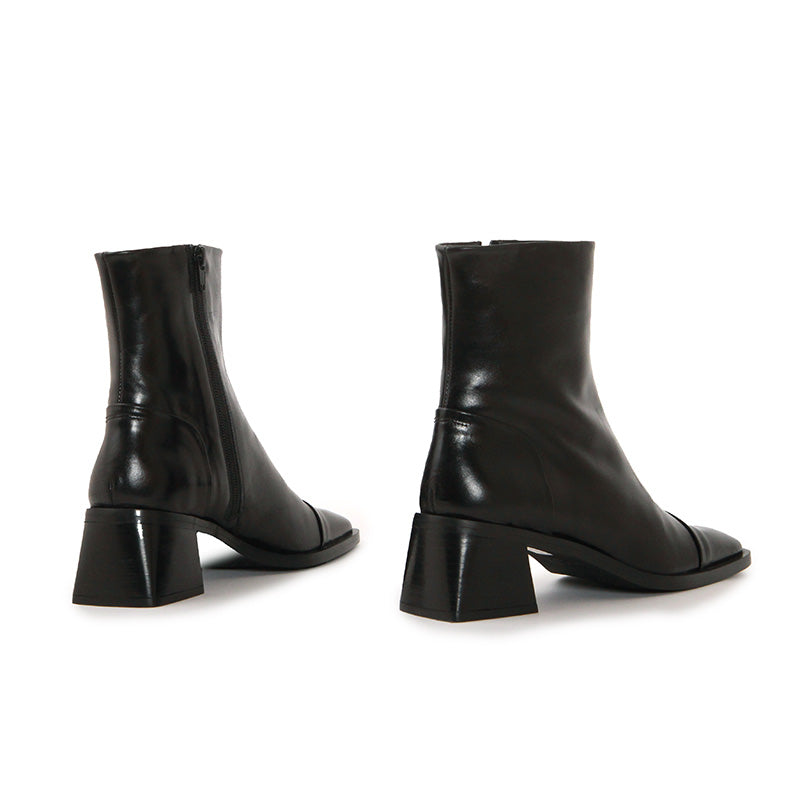 ISLA LUX BLACK ANKLE BOOTS