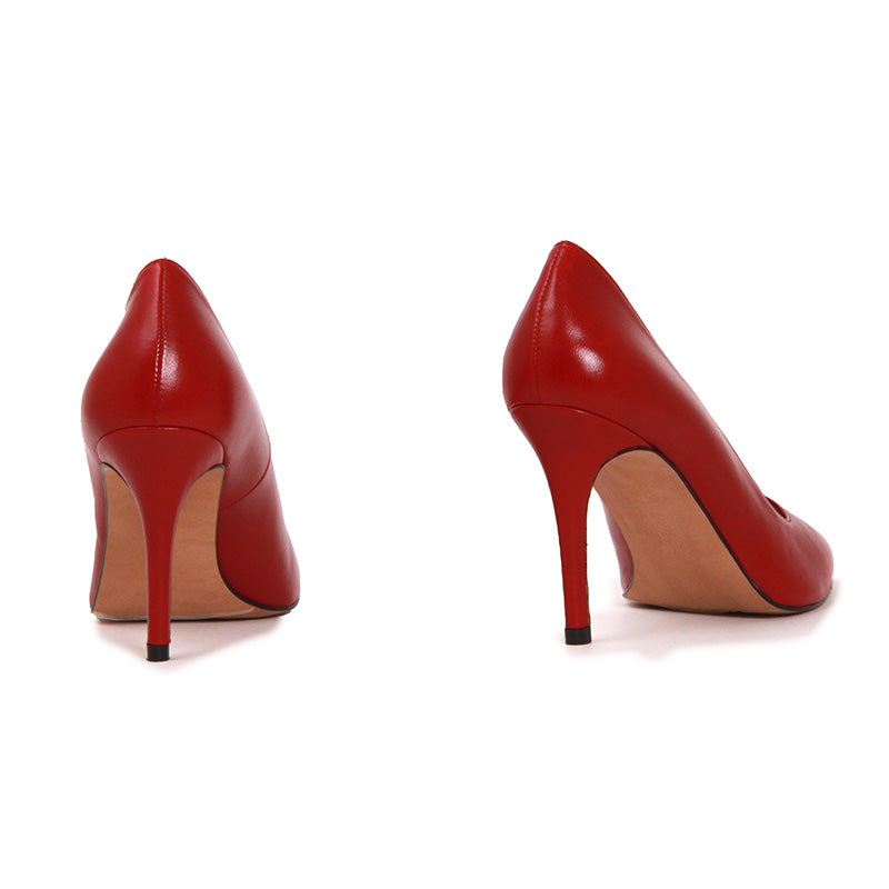 SCARLET SOFT LEATHER WINE RED HEELS