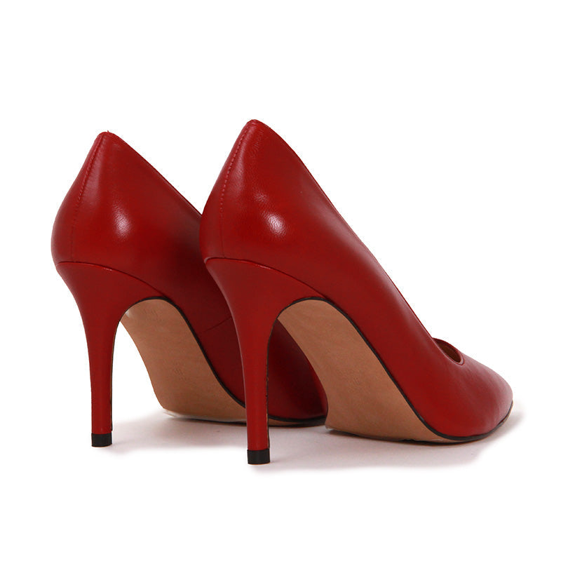 SCARLET SOFT LEATHER WINE RED HEELS