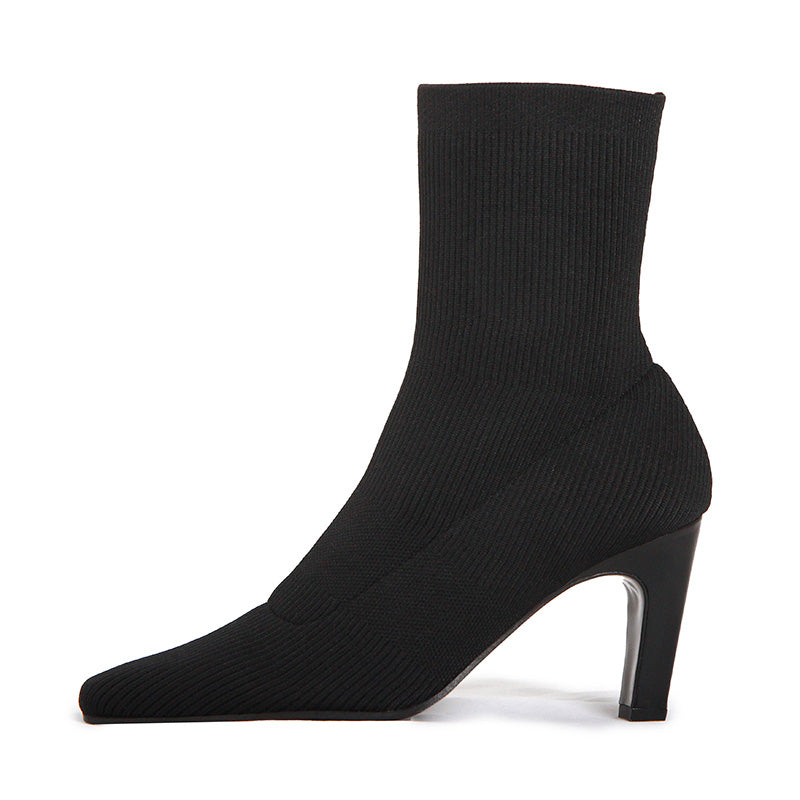 ORINA BLACK STRETCH ANKLE BOOTS