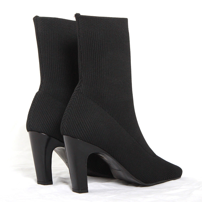 ORINA BLACK STRETCH ANKLE BOOTS