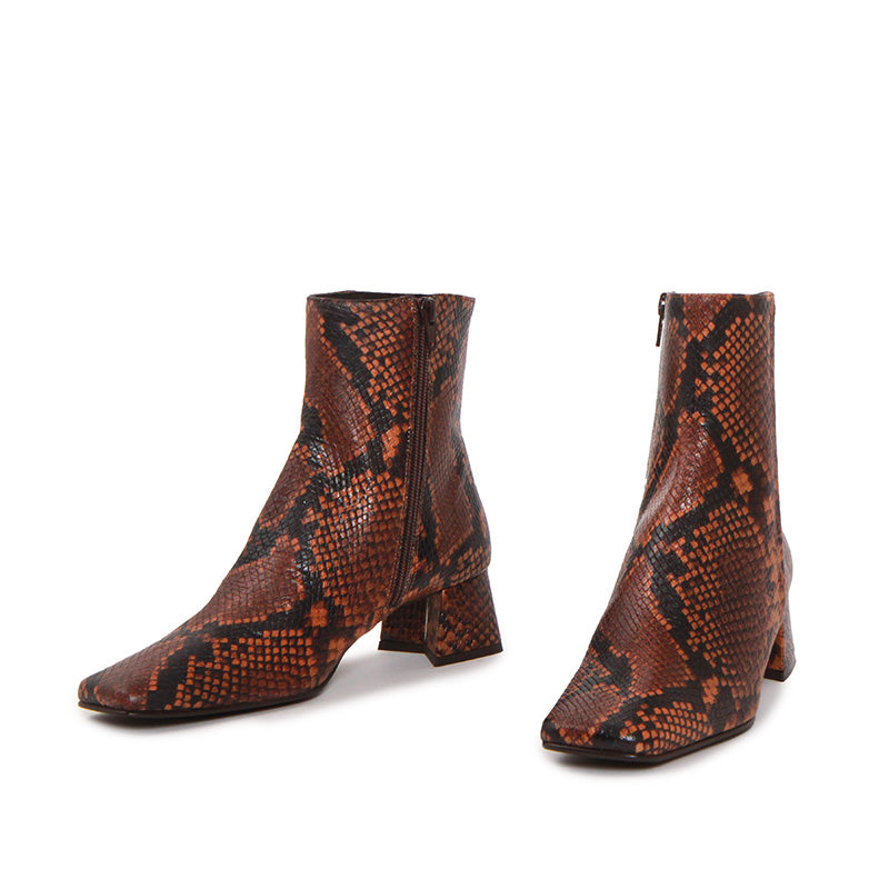 AMARA PITON BRANDY ANKLE BOOTS