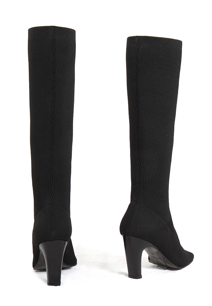 SAL BLACK TEXTIL STRETCH BOOTS