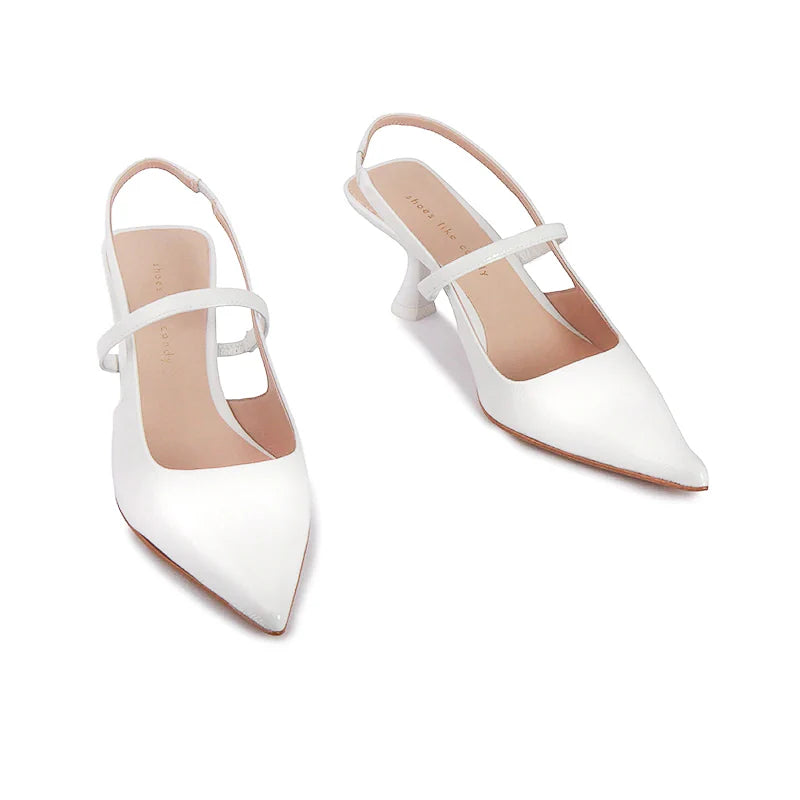 MAYA SOFT SHINY PANNACOTTA SLINGBACKS