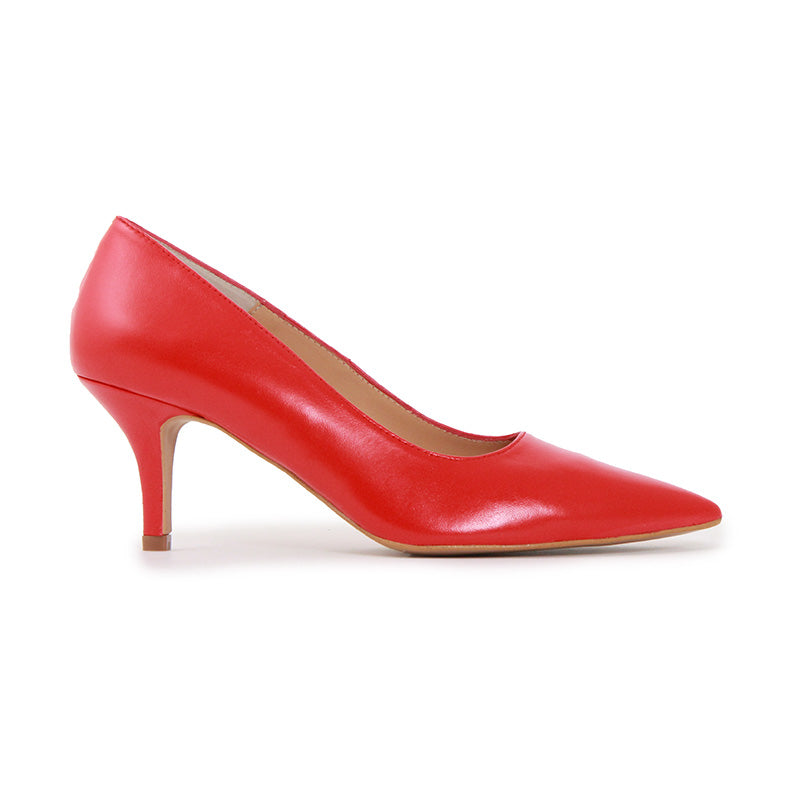 SOPHIA SOFT LEATHER LIPSTICK RED HEELS