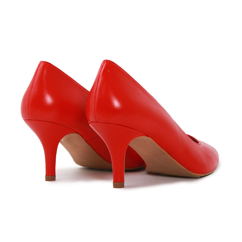 SOPHIA SOFT LEATHER LIPSTICK RED HEELS