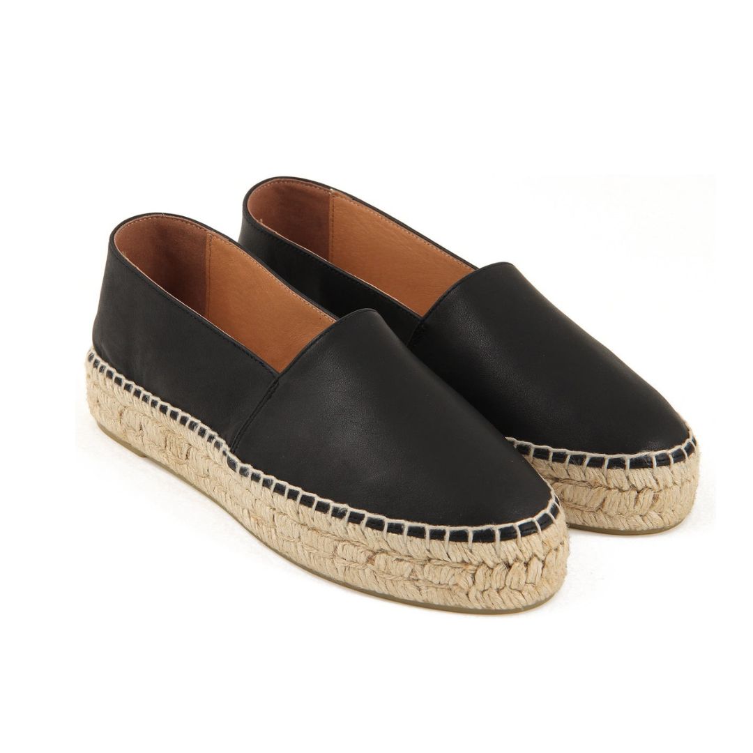 CELIA BLACK PLATFORM ESPADRILLES
