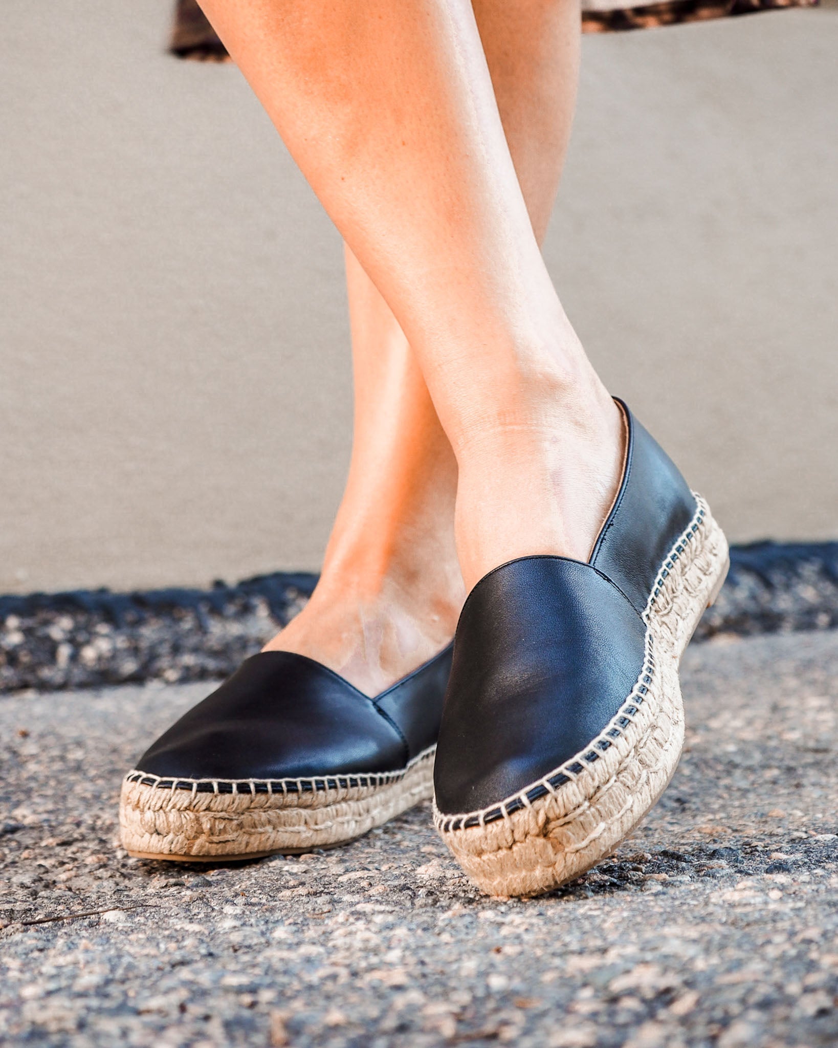 CELIA BLACK PLATFORM ESPADRILLES