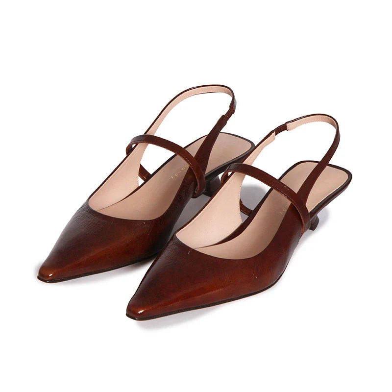 SLC CLEO SOFT SHINY CHOCO HEELS